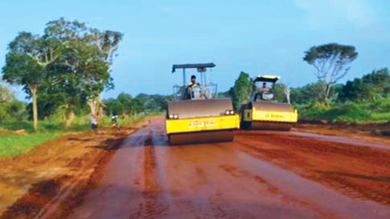 Road construction in the resettlement area 